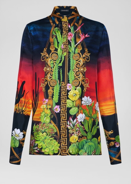 Camasi Versace Versace Desert Nights Print Silk Dama | JSQYKLC-65